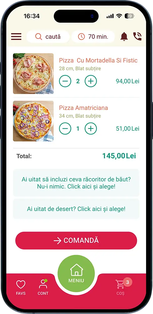 Aplicație comenzi restaurant